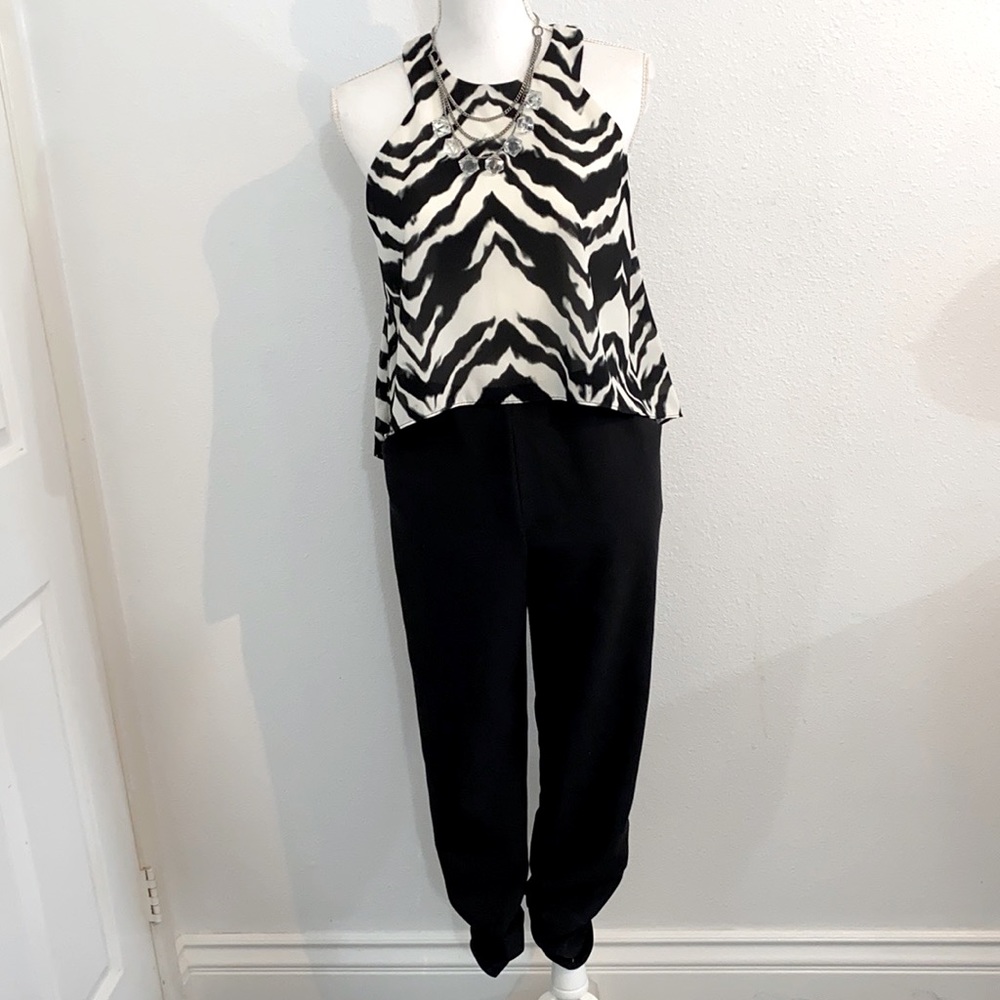 NWT LOVE...ADY ZEBRA PRINT TOP JUMPSUIT.